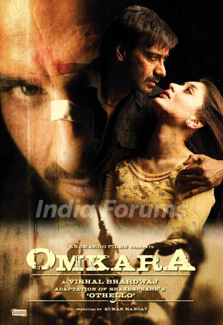 Omkara  poster  featuring Ajay,Saif and Kareena