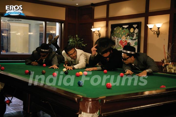 Sunil Shetty playing pool