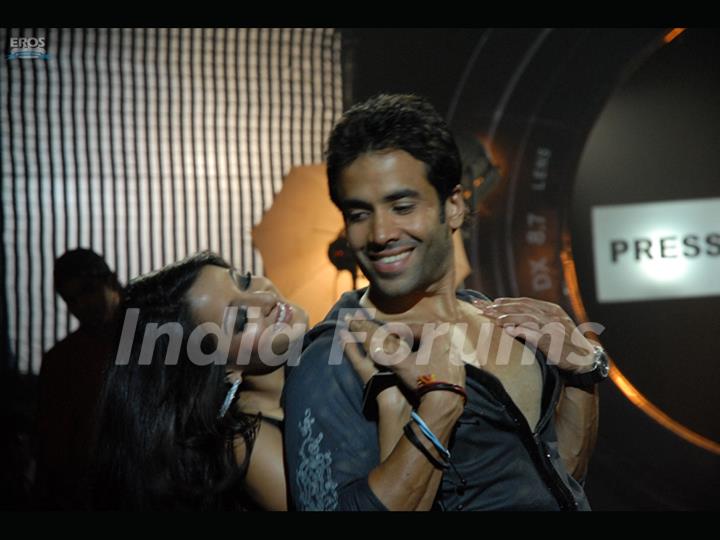 Tusshar and Raima looking happy