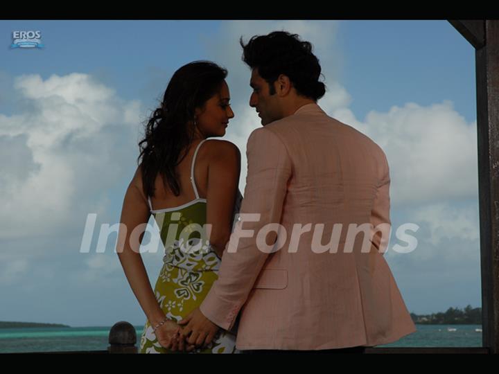 A still image of Kaveri Jha and Shiney Ahuja