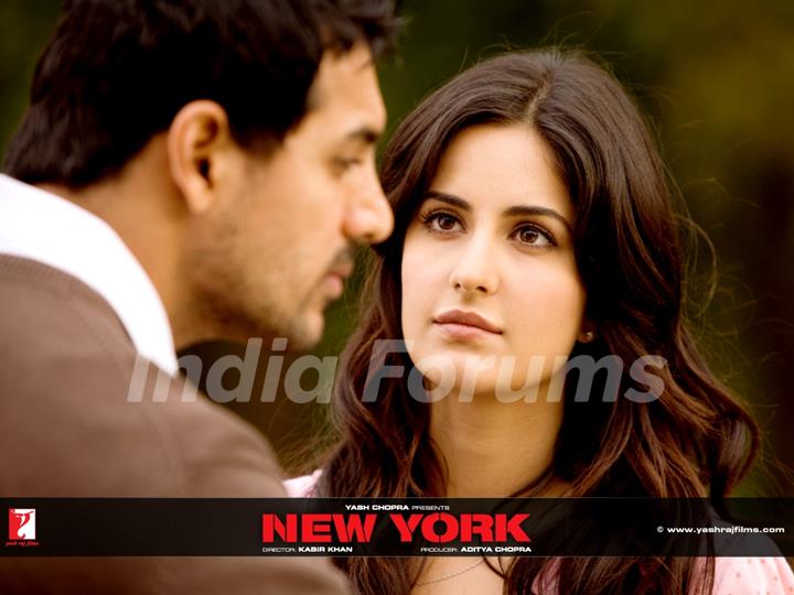 Katrina Kaif talking to John Abraham