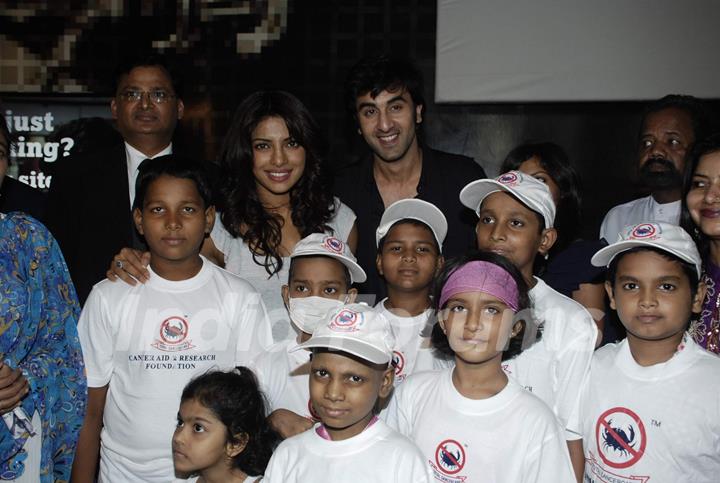 Ranbir Kapoor and Priyanka Chopra spend time Cancer Aid & Research Foundation kids at PVR
