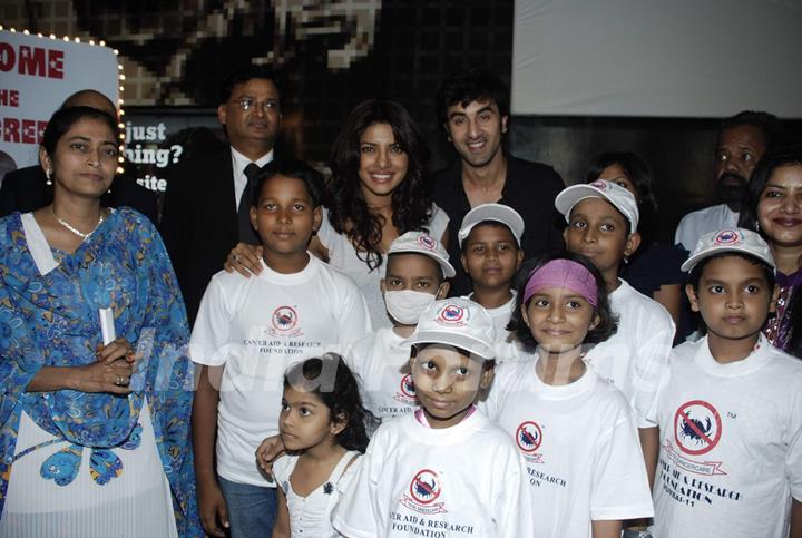 Ranbir Kapoor and Priyanka Chopra spend time Cancer Aid & Research Foundation kids at PVR