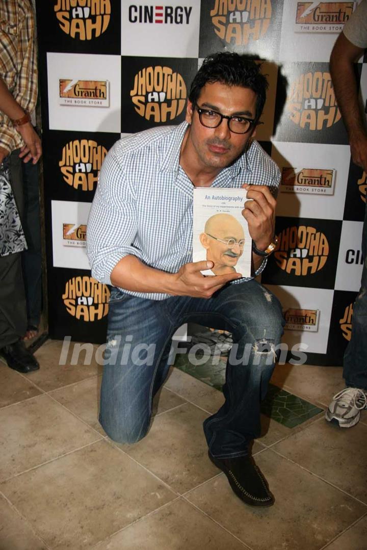 John Abraham at the launch of collectors pack of movie 'Jhootha Hi Sahi' at Juhu