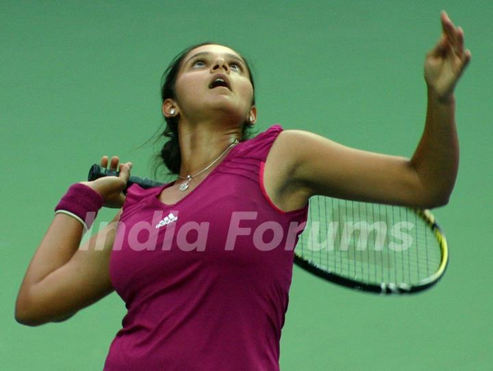 Sania Mirza during the women's singles final match against Anastasia Rodionova of Australia at the 19 th Commonwealth Games on Saturday
