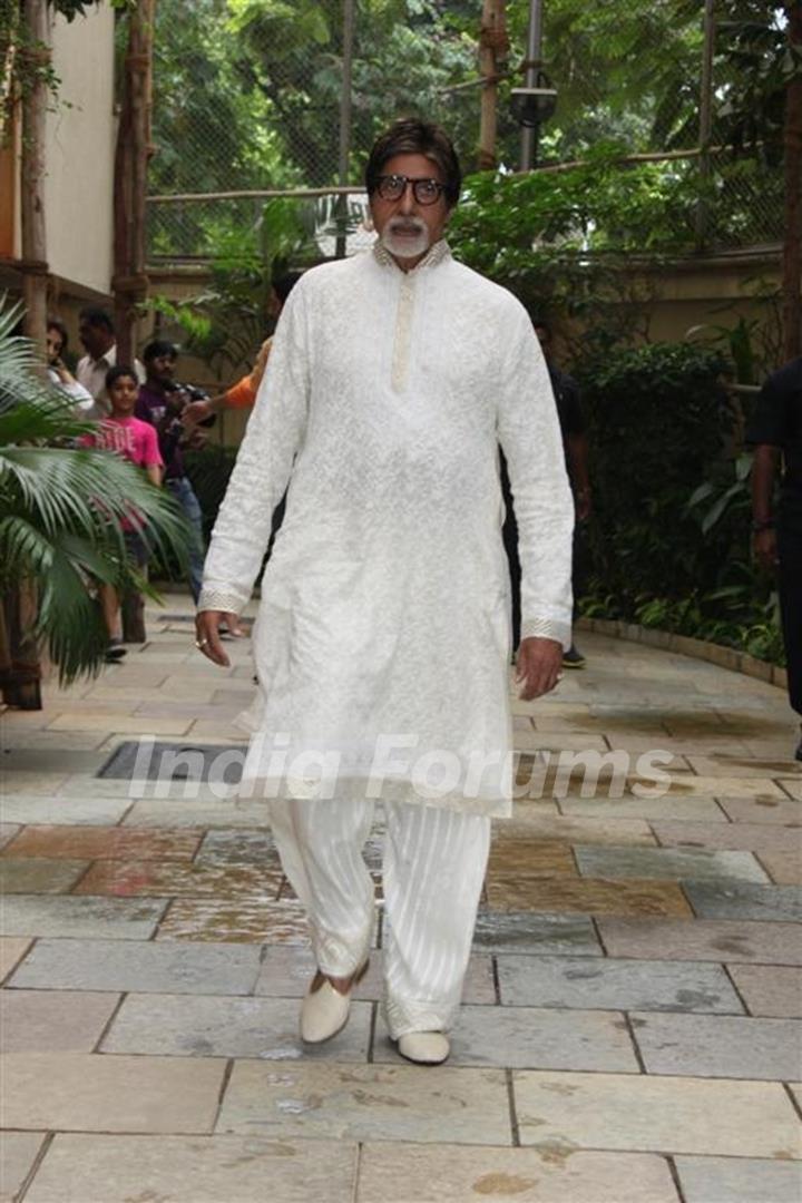 Big B Celebrates His 68th Birthday with Media