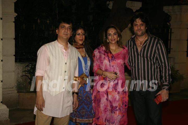 Fardeen Khan with wife Natasha at Sanjay Dutt's Mata Ki Chowki at Bandra