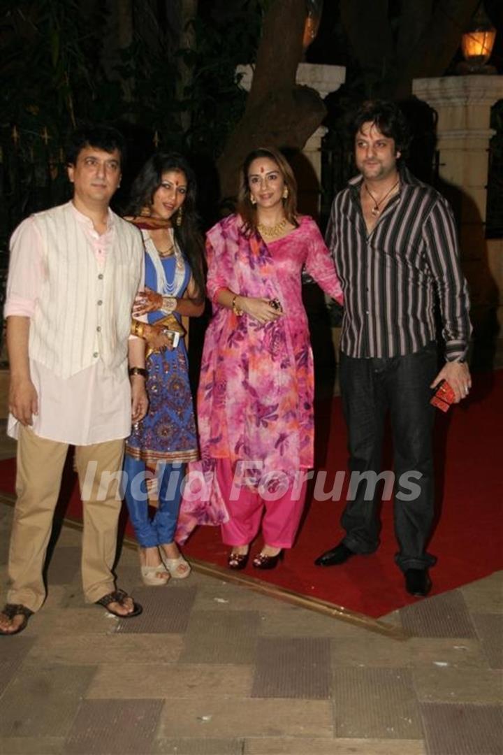 Fardeen Khan with wife Natasha at Sanjay Dutt's Mata Ki Chowki at Bandra