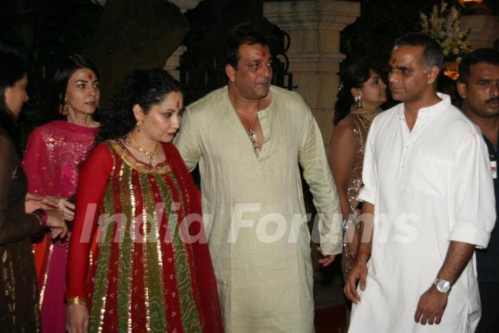 Sanjay and Manyata at Sanjay Dutt's Mata Ki Chowki at Bandra