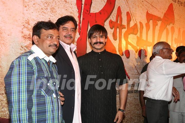 Ram Gopal Verma, Shatrughnan Sinha and Vivek Oberoi at Rakhta Charitra Special Footage Launch