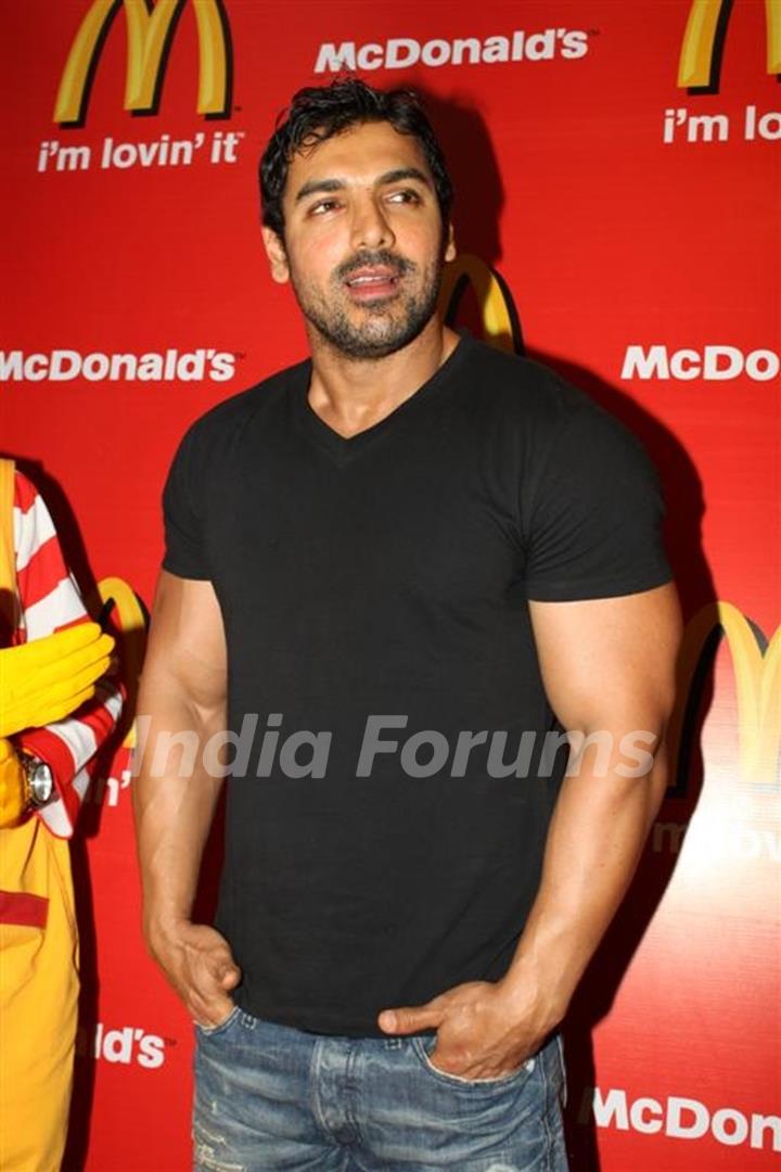 John at McDonalds to promote Jhoothi Hi Sahi at Andheri, Mumbai