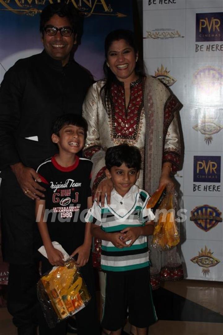 Ashutosh Rana and Renuka Shahane at Premeire of Movie Ramayana - The Epic