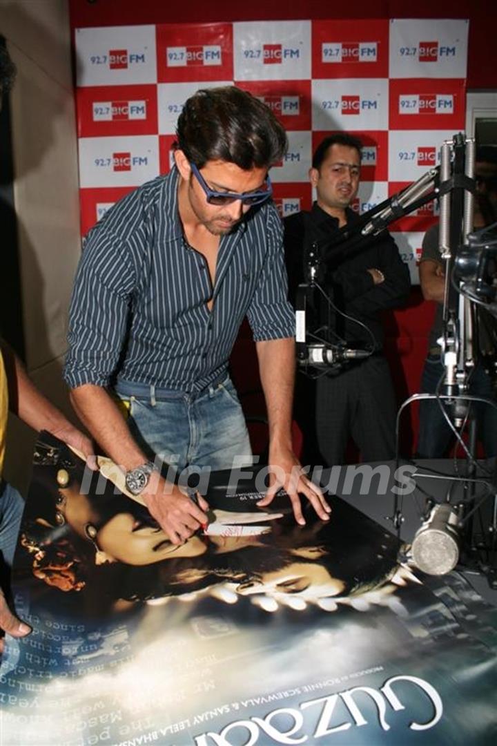 Hrithik Roshan at Big FM to promote Guzaarish