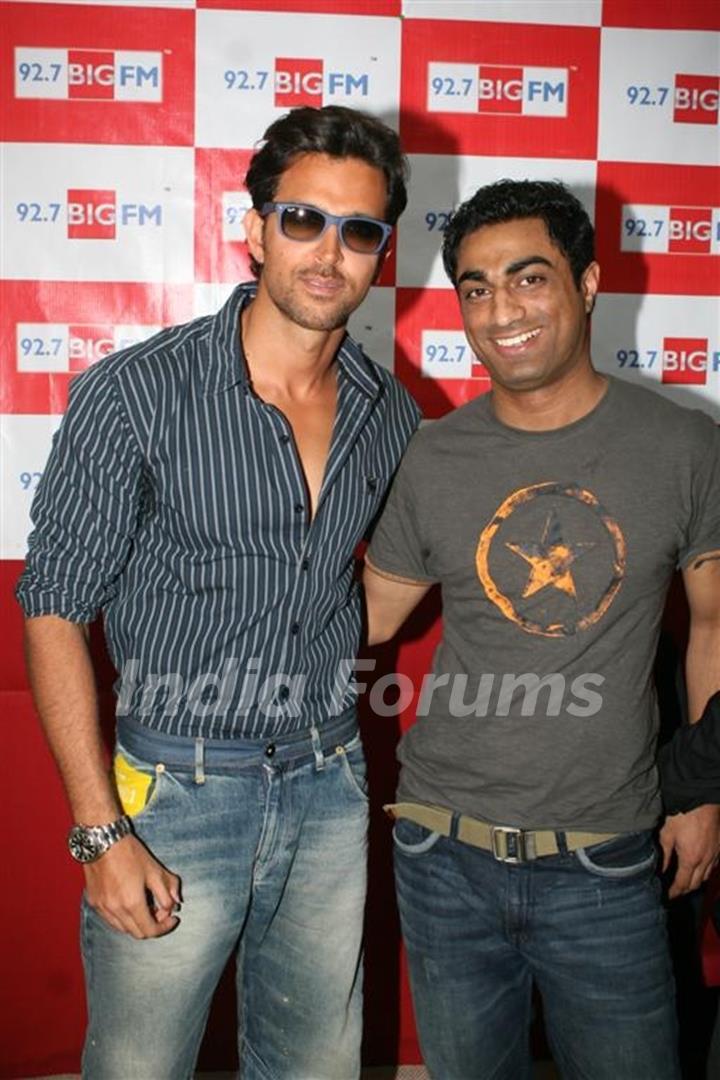 Hrithik Roshan at Big FM to promote Guzaarish