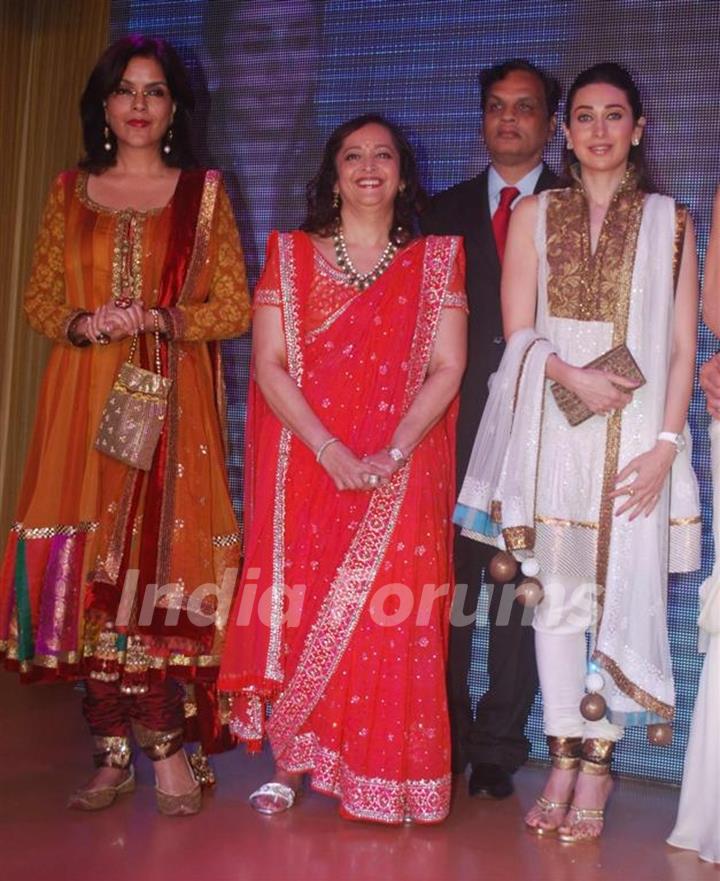 Karishma and Zeenat Aman at Manish Malhotra Bridal Collection show at Taj Mahal Hotel at Mumbai