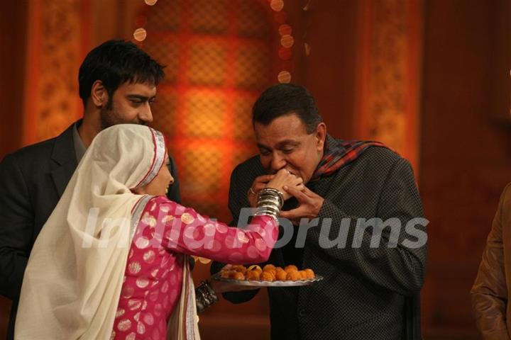 Ajay Devgan and Mithun on the sets of Colors Diwali show