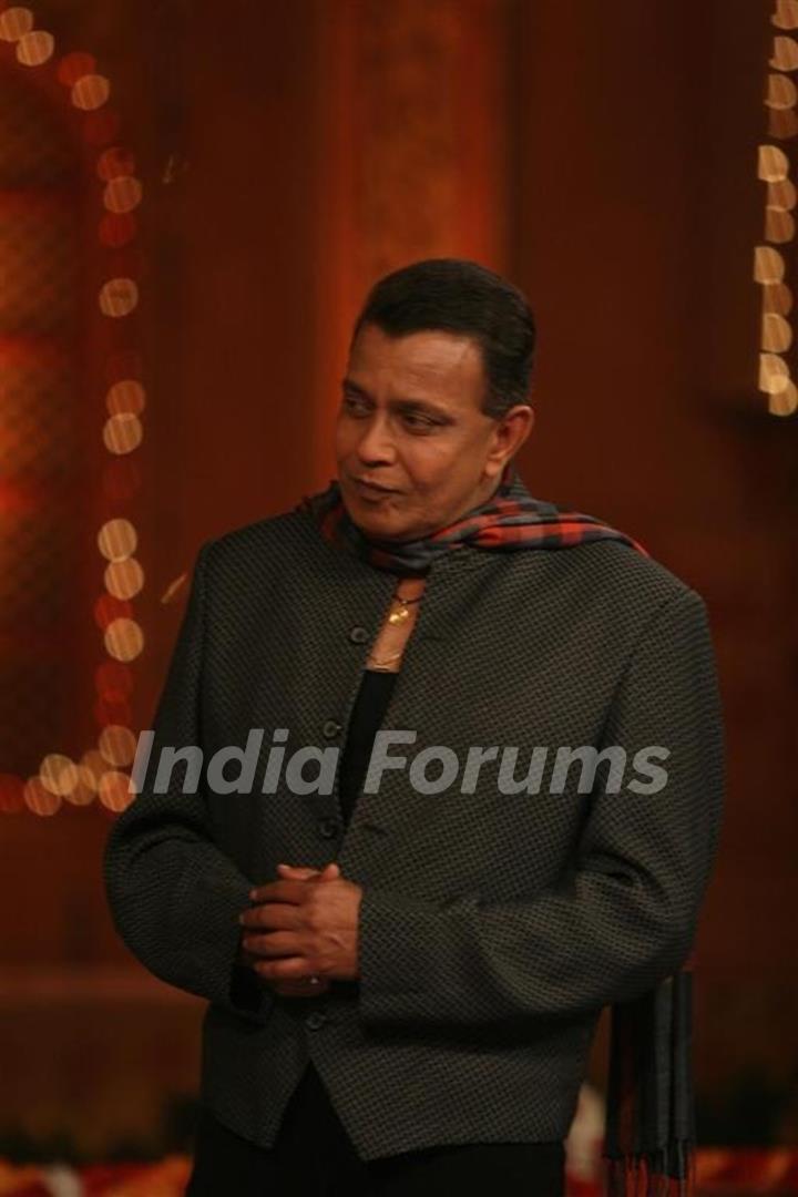 Mithun Chakraborty on the sets of Colors Diwali show