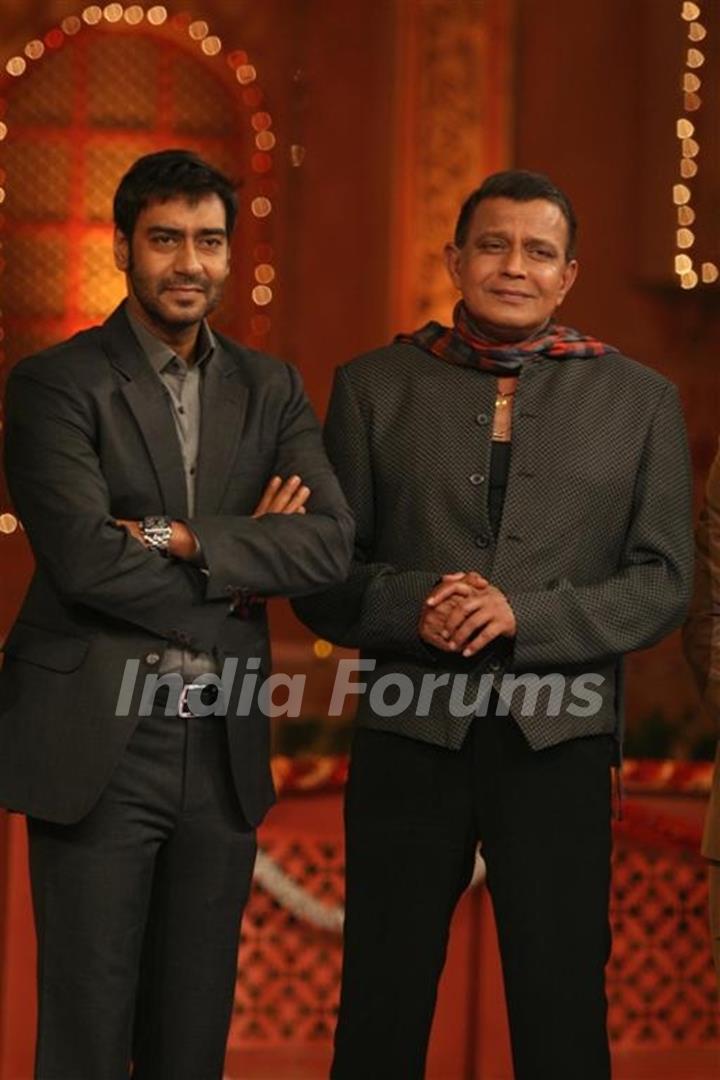Ajay Devgan and Mithun on the sets of Colors Diwali show