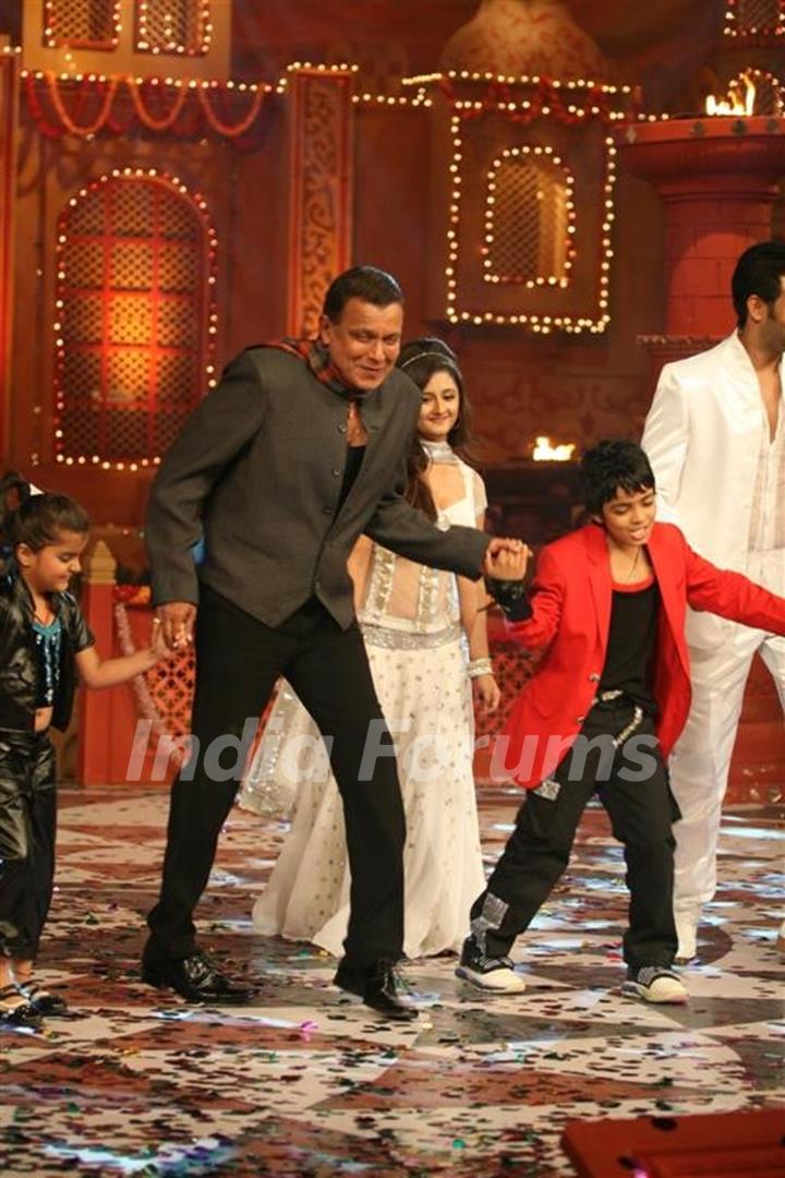 Mithun Chakraborty on the sets of Colors Diwali show