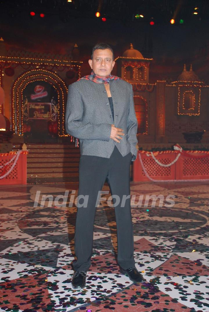 Mithun Chakraborty on the sets of Colors Diwali show