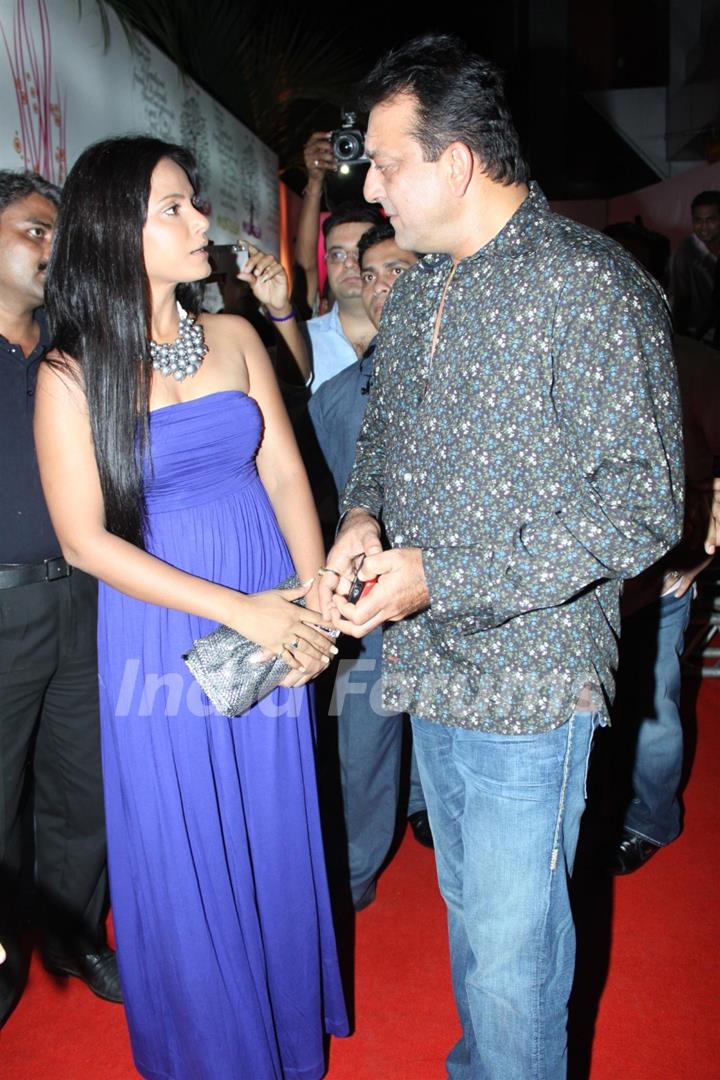 Sanjay Dutt and Neetu Chandra at Mokssh wine launch