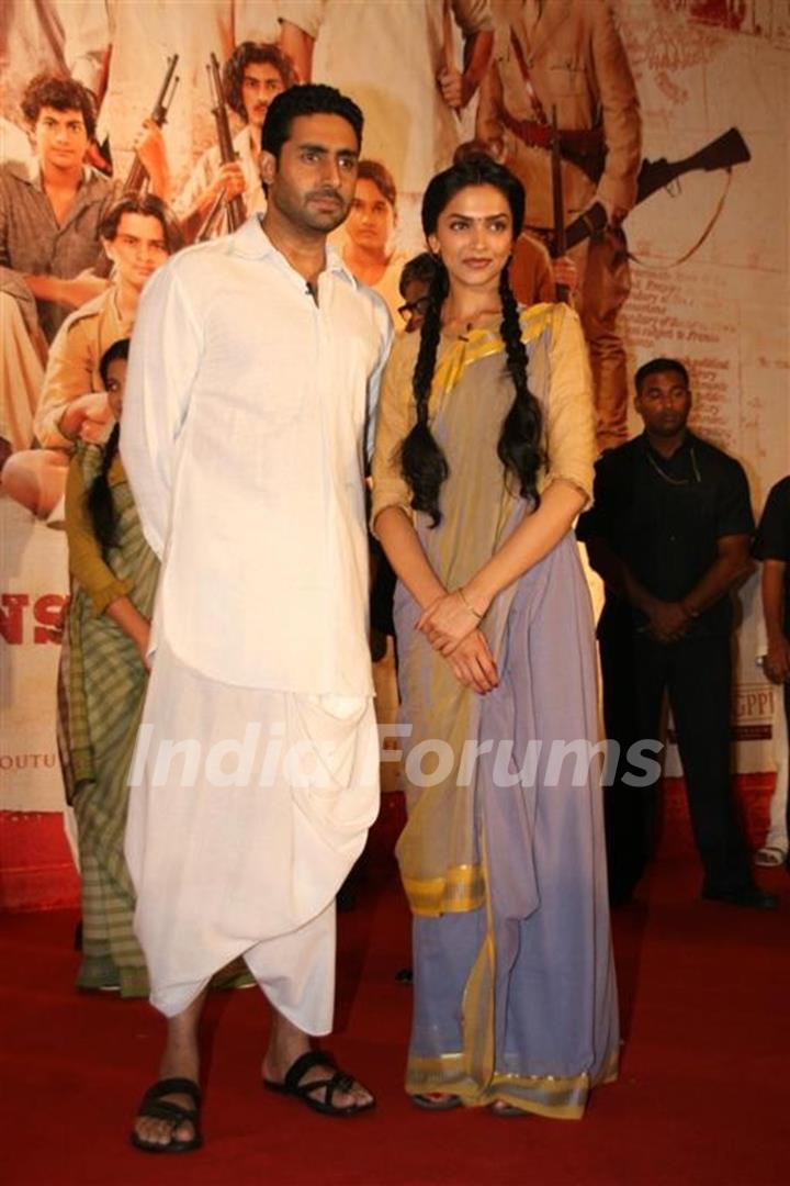 Abhishek and Deepika at Audio release of 'Khelein Hum Jee Jaan Sey'