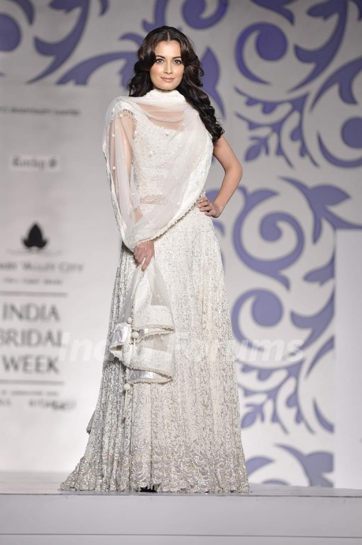 Dia Mirza walks the ramp for Rocky S at Aamby Valley Indian Bridal Week