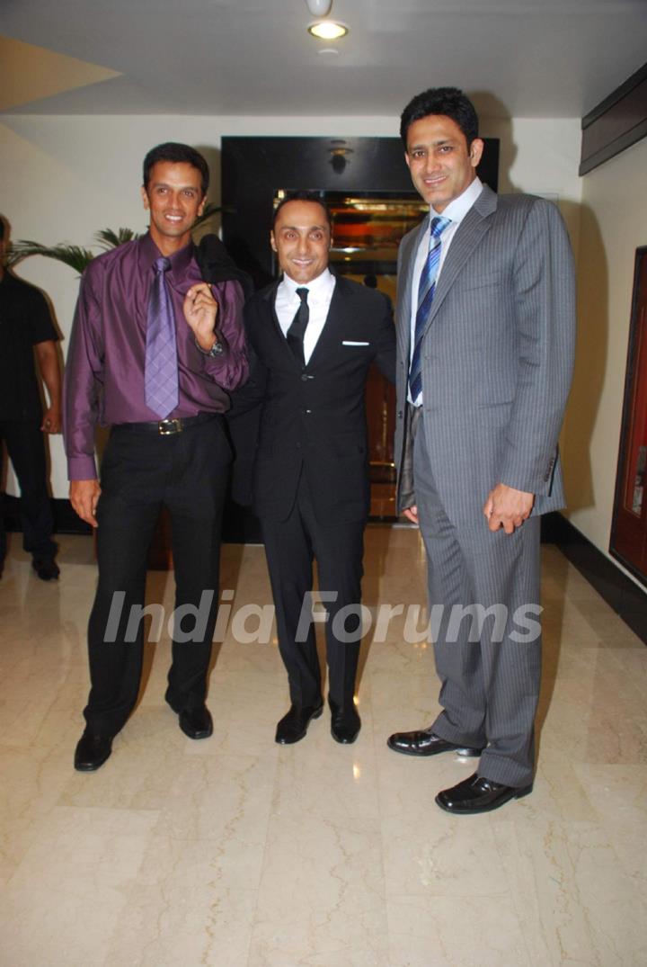 Anil Kumble and Rahu Dravid at Rahul Bose sports auction at the Trident