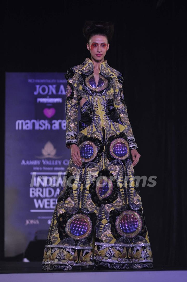 Model walk on the ramp for Manish Arora for Aamby Valley Indian Bridal Week at Sahara Star