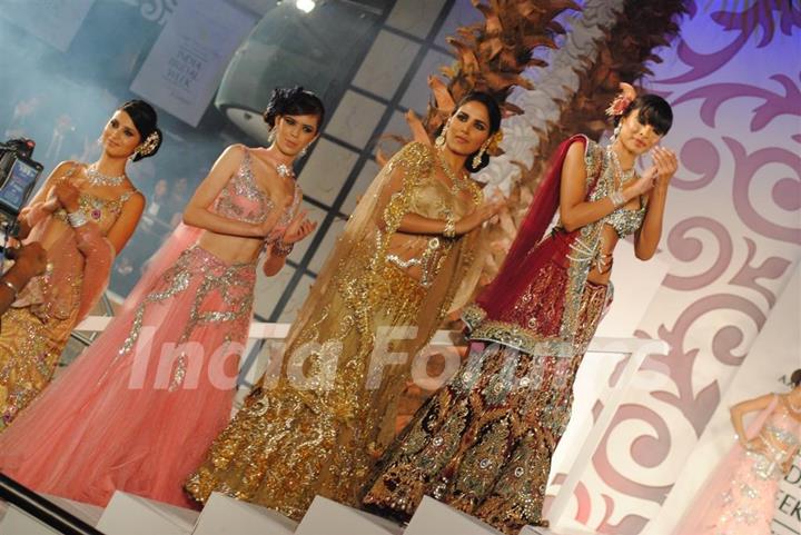 Models walk the ramp at Aamby Valley India Bridal Week day 2