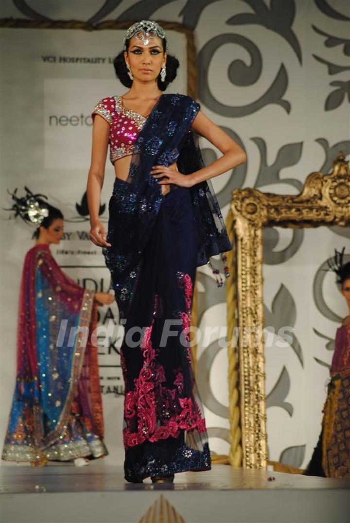 Model Walks for designers Neeta Lulla at Aamby Valley India Bridal Week day 2