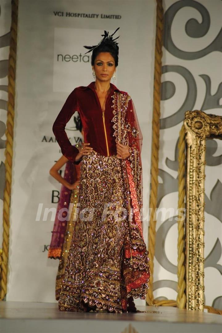 Model Walks for designers Neeta Lulla at Aamby Valley India Bridal Week day 2