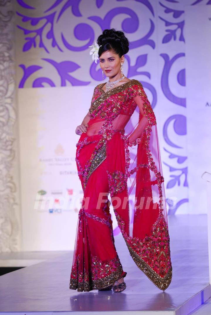 Model Walks for fashion designer Ashima Leena at Aamby Valley Indian Bridal Week day 4