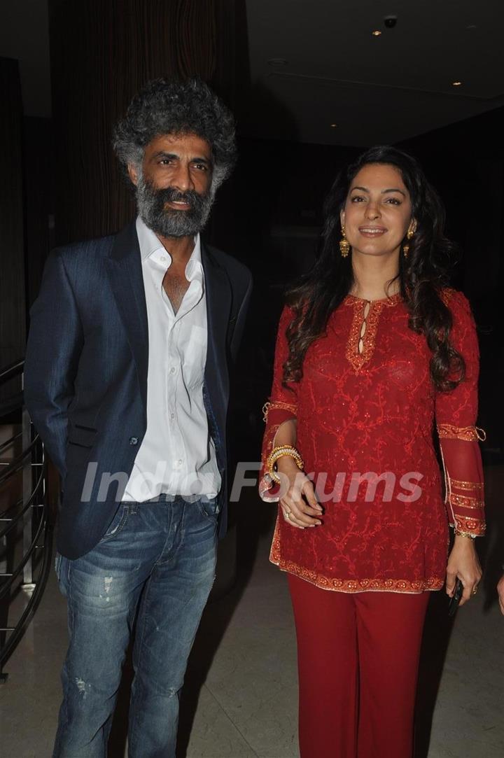 Makrand Deshpande and Juhi Chawla at Music release of 'Shahrukh Bola Khoobsurat Hai Tu'