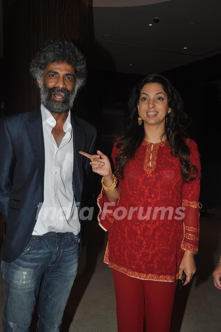 Makrand Deshpande and Juhi Chawla at Music release of 'Shahrukh Bola Khoobsurat Hai Tu'