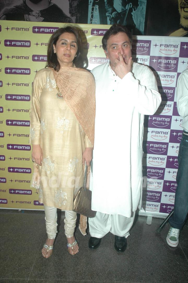 Rishi Kapoor and Neetu Singh celebrate Diwali at Fame Big Cinema