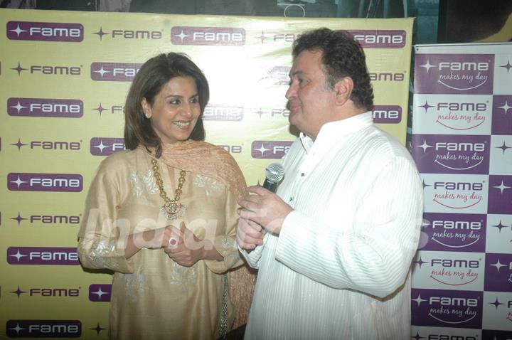 Rishi Kapoor and Neetu Singh celebrate Diwali at Fame Big Cinema