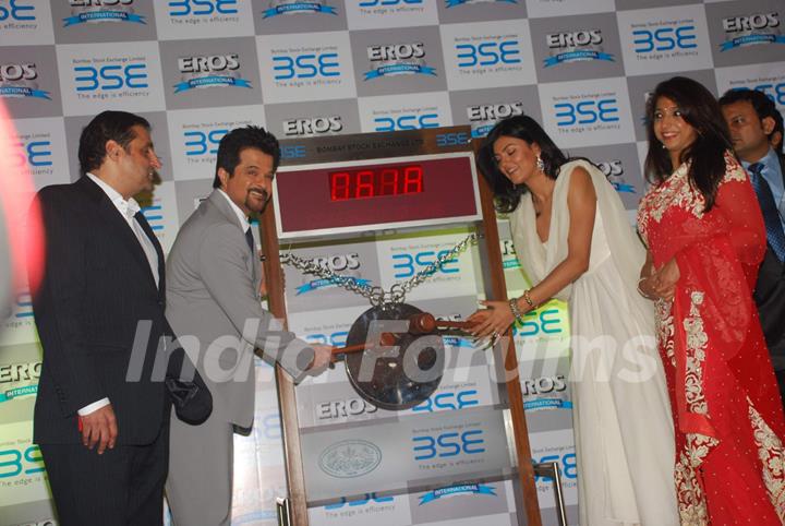 Anil Kapoor and Sushmita Sen at 'No problem' mahurat at BSE