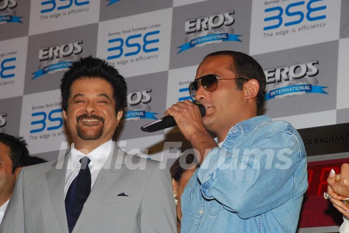 Anil Kapoor and Akshay Khanna at 'No problem' mahurat at BSE