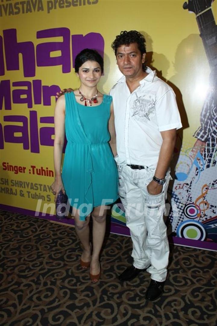 Aadesh Shrivastava and Prachi Desai at the album launch of &quot;Kahan Main Chala&quot; at Sun N Sand