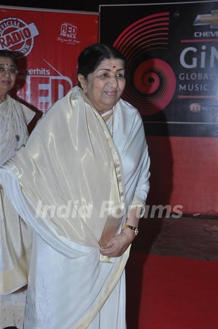 Lata Mangeshkar at Global Indian Music Awards on Wednesday night at Yash Raj Studios