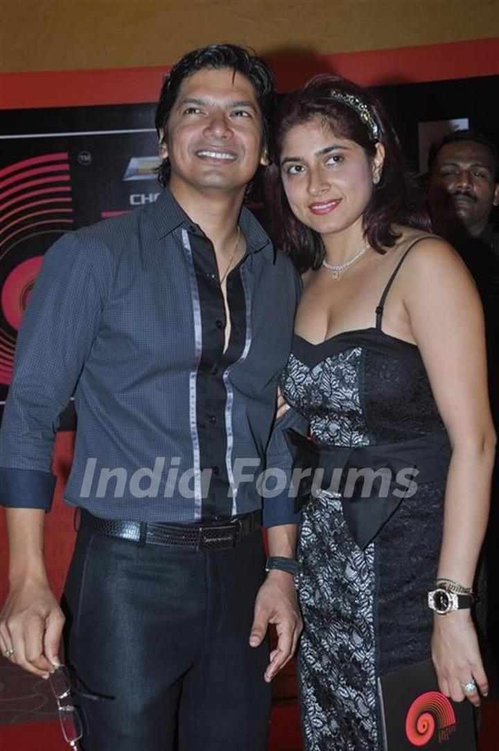 Shaan with his wife at Global Indian Music Awards at Yash Raj Studios