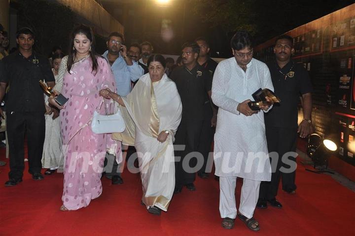 Lata Mangeshkar at Global Indian Music Awards on Wednesday night at Yash Raj Studios