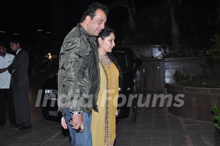 Sanjay Dutt with his wife at Baba Dewan's Birthday bash, Taj Land's End