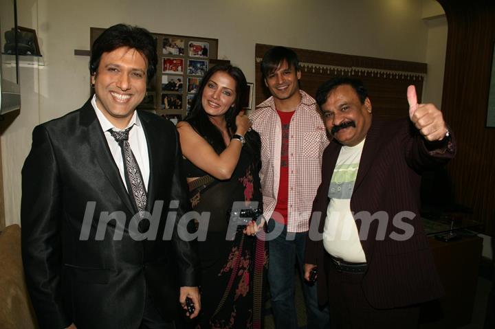 Govinda, Vivek Oberoi & Celina Jaitley at Country Club New Year Party Press Meet at Andheri, Mumbai