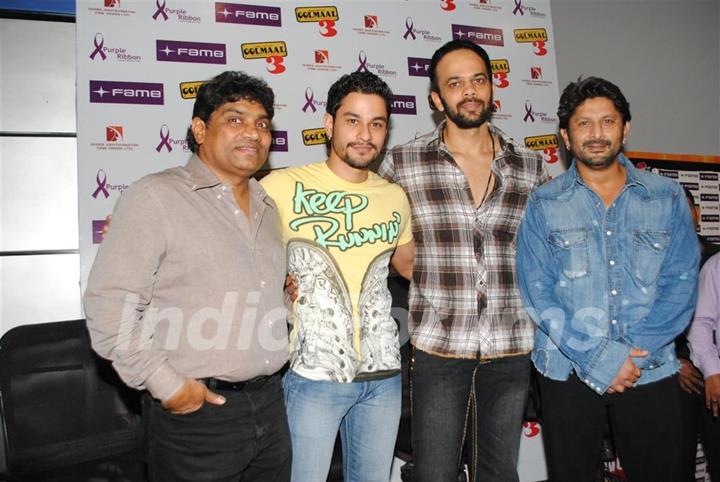 Golmaal 3 cast celebrate success of their film with underprivileged kids on Children’s Day at FAME Cinemas in Andheri, Mumbai