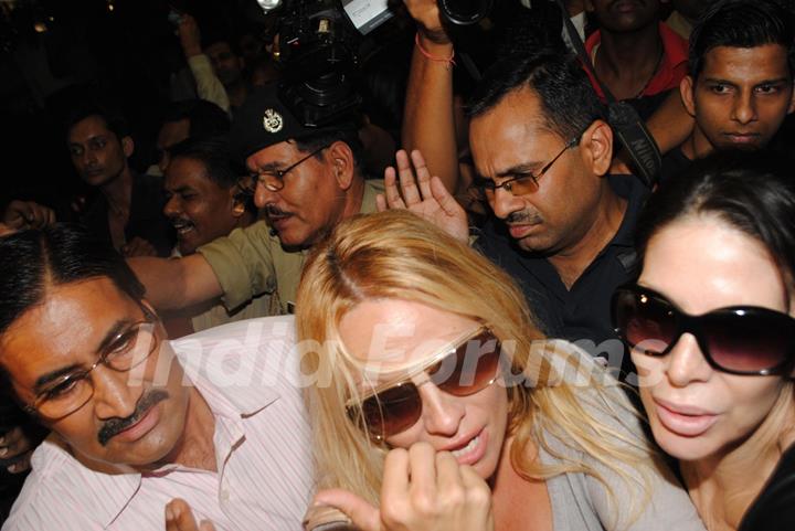 Pamela Anderson arrives in India for Bigg Boss 4 at the Mumbai International Airport