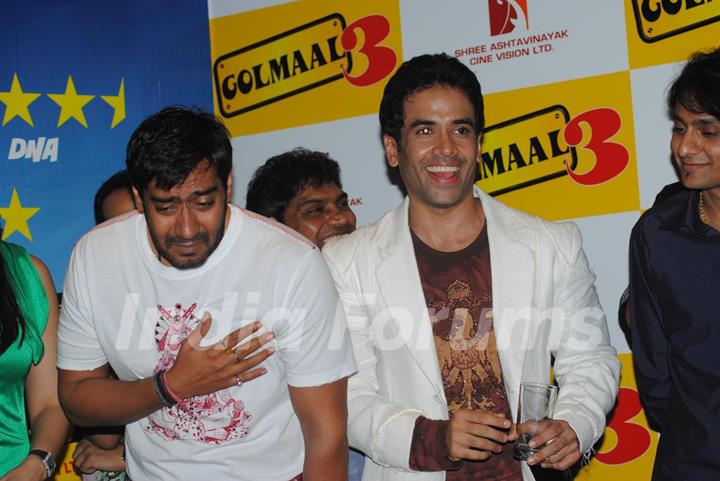 Tusshar Kapoor and Ajay Devgan at Golmaal 3 success bash, Hyatt Regency