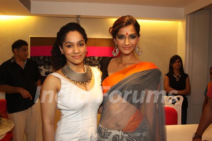 Sonam Kapoor at innaguration of fashion designer Masaba Gupta's first standalone store''MASABA''