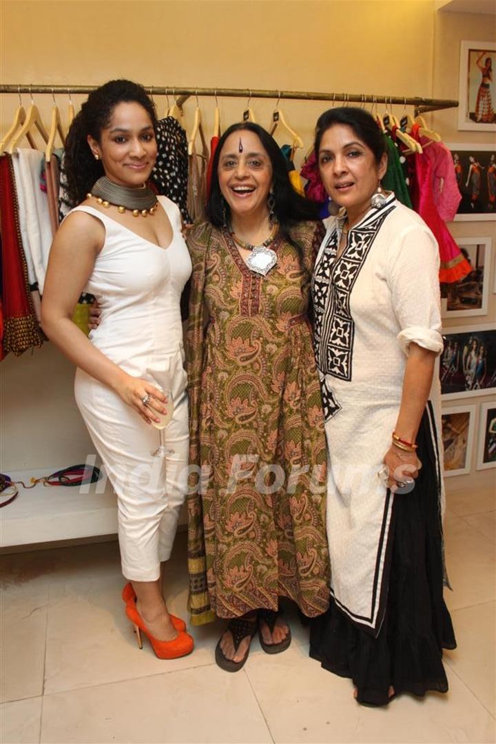 Ila Arun and Neena at inaguration of fashion designer Masaba Gupta first standalone store''MASABA''